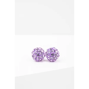 A &amp;amp; ONE Lila Színű Rozsdamentes Acél Gömb Fülbevaló Swarovski® Kövekkel