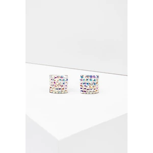 Színjátszós Swarovski Kövekkel Díszített S925 Ezüst Kocka Alakú Fülbevaló