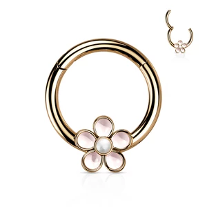 Rosegold 316L Orvosi Acél Orr- És Fülpiercing Apró Virággal