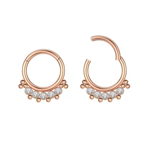 A &amp;amp; ONE Rózsaarany Színű 316L Karika Orr/Fül Piercing