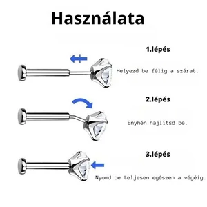 Arany Színű Titánium Piercing Vég Fehér Cirkónia Kővel