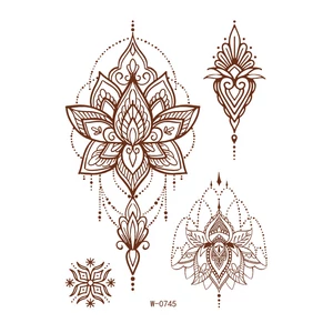 4 Darabos Henna Matrica Tetoválás Szett Virágos Motívumokkal