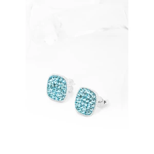 Világoskék Swarovski® Kristályokkal Kirakott S925 Ezüst Kocka Fülbevaló