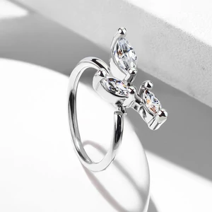 Ezüst Színű Réz Orr Piercing Cirkónia Kövekkel Kirakva