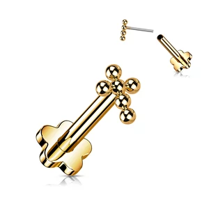 Rózsaarany Színű Szív És Virág Alakú Titánium Egyenesszárú Labret Piercing
