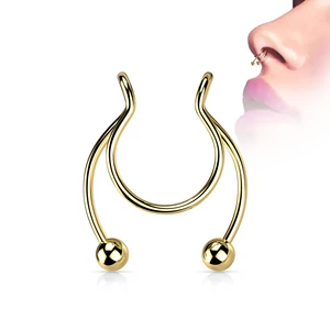 Arany Színű 316L Orvosi Acél Ál Septum Piercing