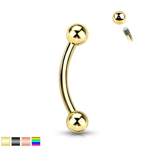 Arany Színű Titánium Szemöldök Piercing Gömbbel