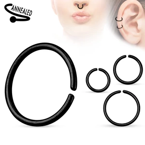 A &amp;amp; ONE Fekete Rozsdamentes Acél Karika Orr Piercing - 8 mm