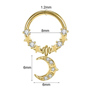 A & ONE Arany Rozsdamentes Acél Női Karika Piercing