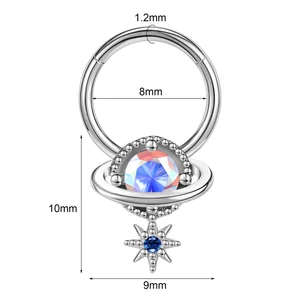 A & ONE Ezüst Színű Rozsdamentes Acél Karika Piercing