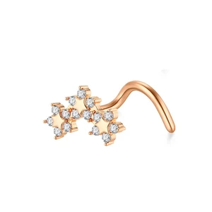 A &amp;amp; ONE Rosegold Színű Rozsdamentes Acélból Készült Csillag Díszes Orrpiercing 