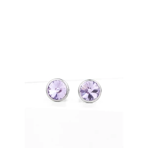 Lila Swarovski Kővel Díszített S925 Ezüst Fülbevaló