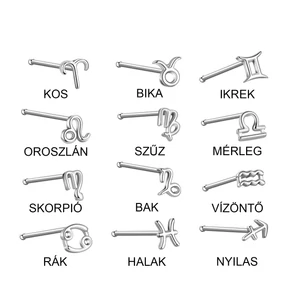 S925 Ezüst Vízöntő Csillagjegyű Piercing