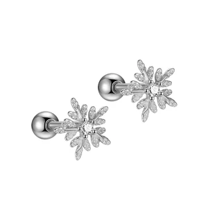 S999 Ezüst Hópehely Alakú Köves Labret Piercing