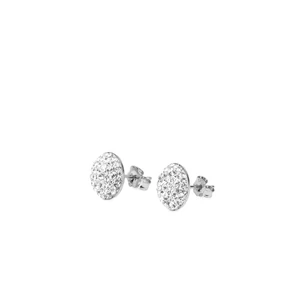 Fehér színű Swarovski Kövekkel Díszített Apró S925 Ezüst Fülbevaló