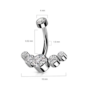 Ezüst Színű Titánium Köldök Piercing
