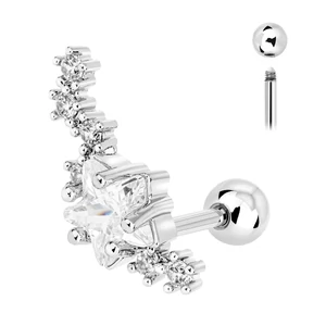 A &amp; ONE Ezüst Színű 316L Orvosi Acél Csillagos Barbell Piercing