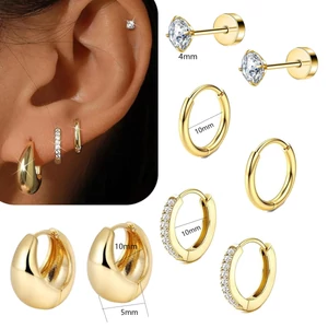 A &amp; ONE Arany Színű Orvosi Acél Piercing Szett - 8 db