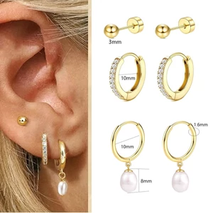 A &amp; ONE Arany Színű Orvosi Acél Piercing Szett - 6 db