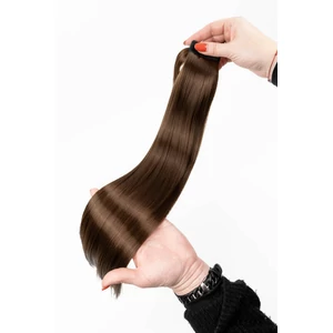 Középbarna Tépőzáras Egyenes Póthaj Copfhoz 80 cm