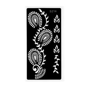 Levél és Nonfiguratív Mintázatú Henna Sablon
