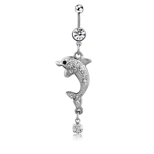 A & ONE Ezüst Színű Delfines Orvosi Acélból Készült Piercing