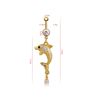 A & ONE Ezüst Színű Delfines Orvosi Acélból Készült Piercing
