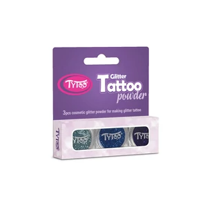 Tytoo Azúrkék, Tengerkék, Zafírkék Csillámpor Szett  3 x 2,5 ml