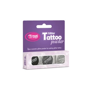 Tytoo Ezüst, Acélszürke, Fekete Csillámpor Szett  3 x 2,5 ml