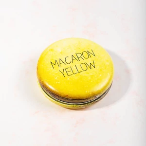 Macaron mintás kis smink tükör (sárga)