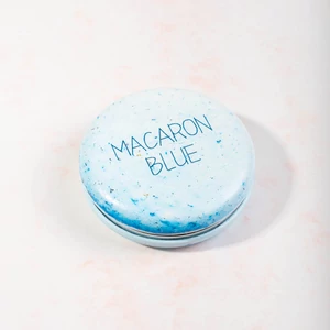 Macaron mintás kis smink tükör (kék)
