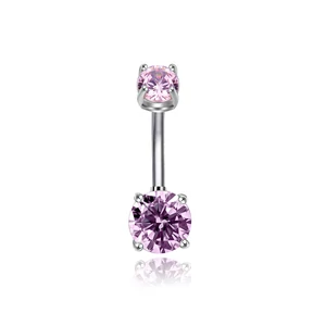A & ONE Lila cirkónia kővel díszített piercing