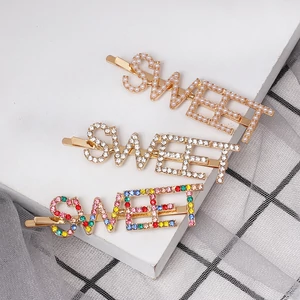 A & ONE Arany Színű Hajcsat Színes Strasszköves Sweet Felirattal