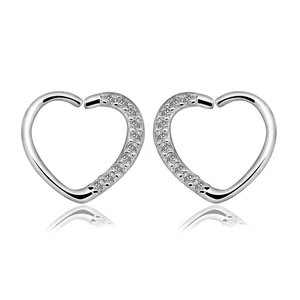 A & ONE Ezüst Színű Szív Alakú Cirkonia Köves Hamis Piercing