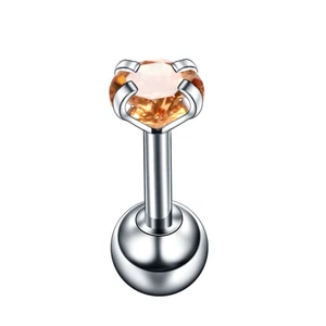 Halvány narancssárga cirkóia köves apró fülbevaló / piercing