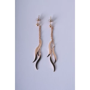 Xuping Arany Színű Rozsdamentes Acél Fülbevaló Hullámos Medálokkal