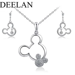 A & ONE Mickey Egeres Ezüst Színű Réz Ékszer Szett Cirkónia Kövekkel