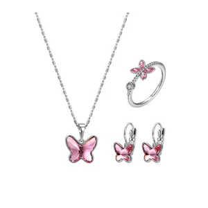 A & ONE Ezüst Színű Antiallergén Pillangó Alakú Gyűrű Swarovski®  Kristállyal
