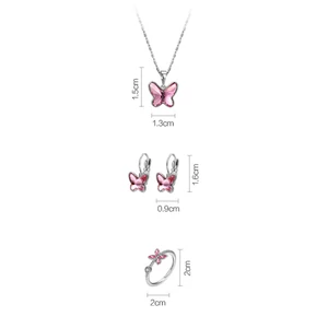 A & ONE Ezüst Színű Antiallergén Pillangó Alakú Gyűrű Swarovski®  Kristállyal