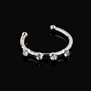 A & ONE Ezüst Színű Réz Orr Piercing Apró Strasszkövekkel