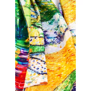 Színes Absztrakt Mintás Selyem Hatású Textil Sál