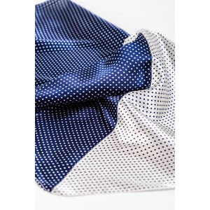Kék-Fehér Apró Pöttyös Selyem Hatású Textil Kendő