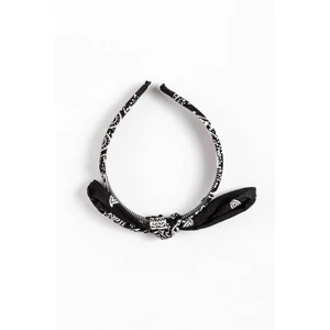 A & ONE Fekete Bandana Mintás Hajpánt Masnival