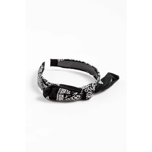 A & ONE Fekete Bandana Mintás Hajpánt Masnival