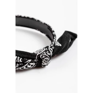 A & ONE Fekete Bandana Mintás Hajpánt Masnival
