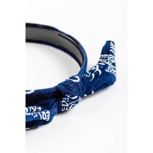 A & ONE Sötétkék Bandana Mintás Hajpánt Masnival