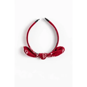 A & ONE Bordó Bandana Mintás Hajpánt Masnival