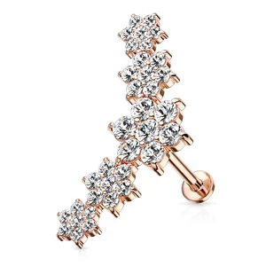 14 Karátos Arannyal Bevont Rózsaarany Színű Virág Alakú Piercing