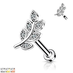 A & ONE 14 Karátos Arannyal Bevont Ezüst Színű Levél Formájú Piercing