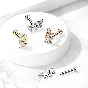 A & ONE 14 Karátos Arannyal Bevont Ezüst Színű Levél Formájú Piercing